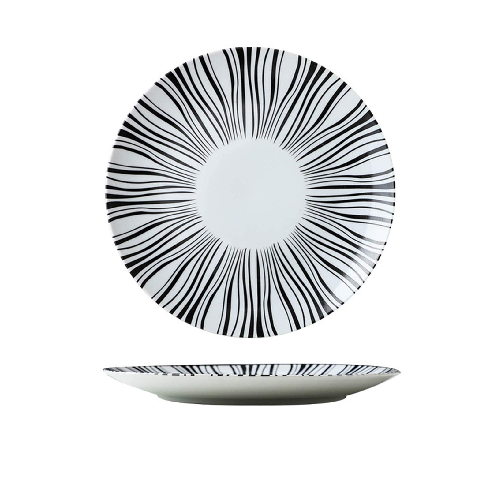 Liudan Speiseteller Nordic Creative Moderne Einfache Unterglasur Farbe Keramik Geschirr Haushalt 8/10 Zoll Western Stil Mahlzeit Snack Flache Dinner Platten Essteller (Color : E, Plate Size : 20.6cm)