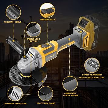 Cordless Angle Grinder for Dewalt 20v Max Battery, (Battery Not Included)