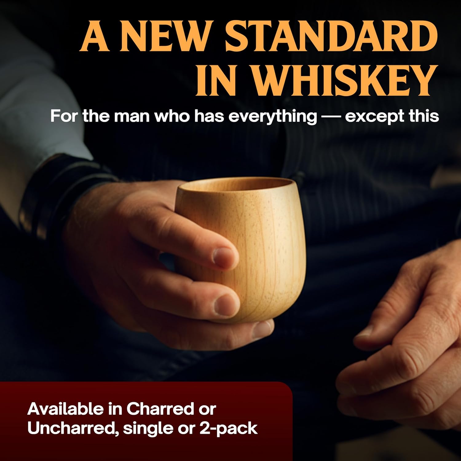 Oaksip The Original Wooden Bourbon Drinking Glass Bourbon Gifts for Men | Wooden Old Fashioned Glass | Great Whiskey Gifts for Husband, Dad, or Brother | Perfect Present For Men Who Have Everything