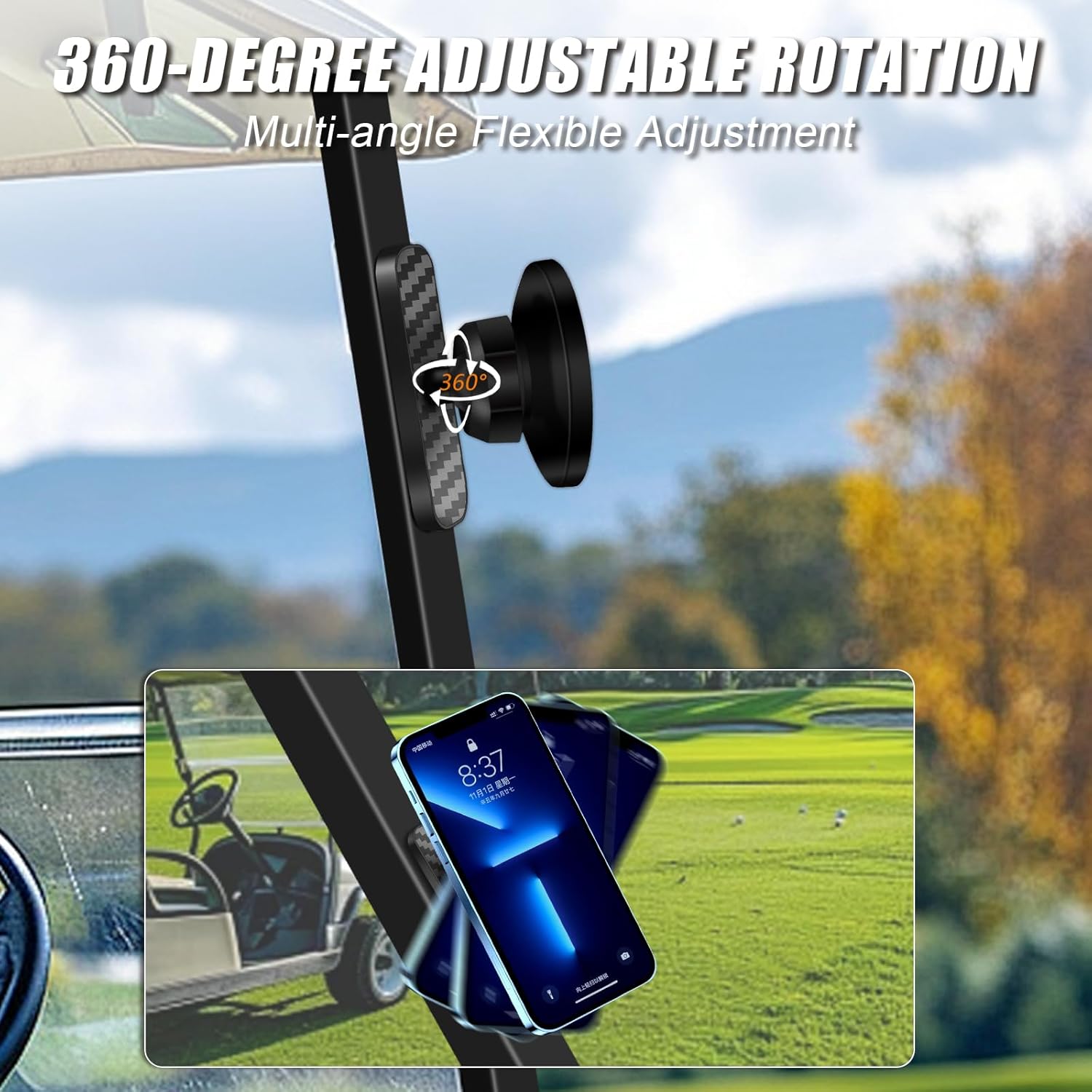 Magnetic Golf Cart Phone Holder, Magnetic Phone Mount for Gym Compatible with MagSafe iPhone 12-17, Ultra-Strong Magnets Phone Holders Fits EZGO, Yamaha, Icon Golf Cart Aaccessories Essentials - Image 6