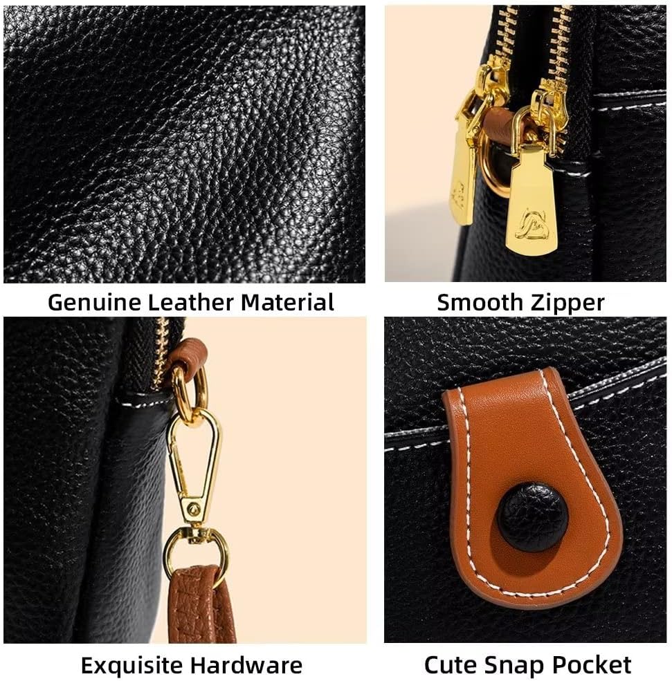 Mudono Small Crossbody Bag for Women Genuine Leather Cell Phone Purse Lightweight Shoulder Bag Vintage Daily Wallet Bag - Image 4