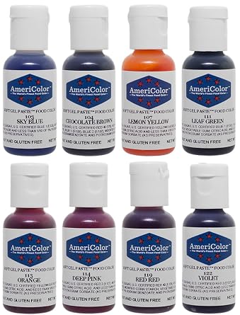 Food Coloring AmeriColor Soft - Gel Paste Junior Kit, 8 Colors, .75 Ounce Bottles