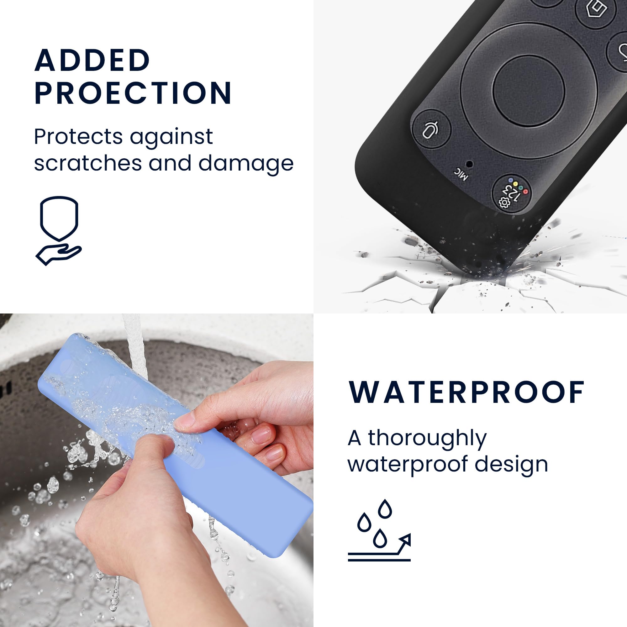 Étui Silicone Compatible Télécommande Samsung BN59-01432A/01432J/01480L - Léger, Antidérapant, Protection Anti-chocs - 4