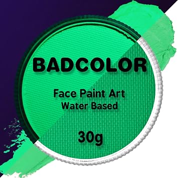 Neon Green UV Face Body Paint30g/1oz, Water Based Blacklight Reactive Fluorescent Safe Non-Toxic Face Body Painting Makeup Kit for Music Festivals, Nights Out, Halloween, and Party