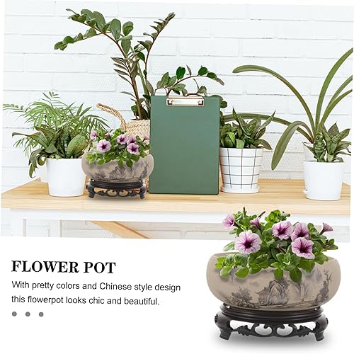 Miniatura 5 de Cuenco de lirio de agua de cerámica, maceta hidropónica grande, cuenco para plantas de jardín, recipiente de plantación de flores, contenedor de