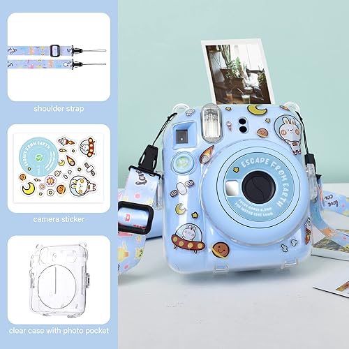 Miniatura 2 de MUZIRI KINOKOO Funda transparente con cámara instantánea Fuji Instax Mini 12Fuji Mini 12, funda protectora de PVC duro con bolsillo para fotos para