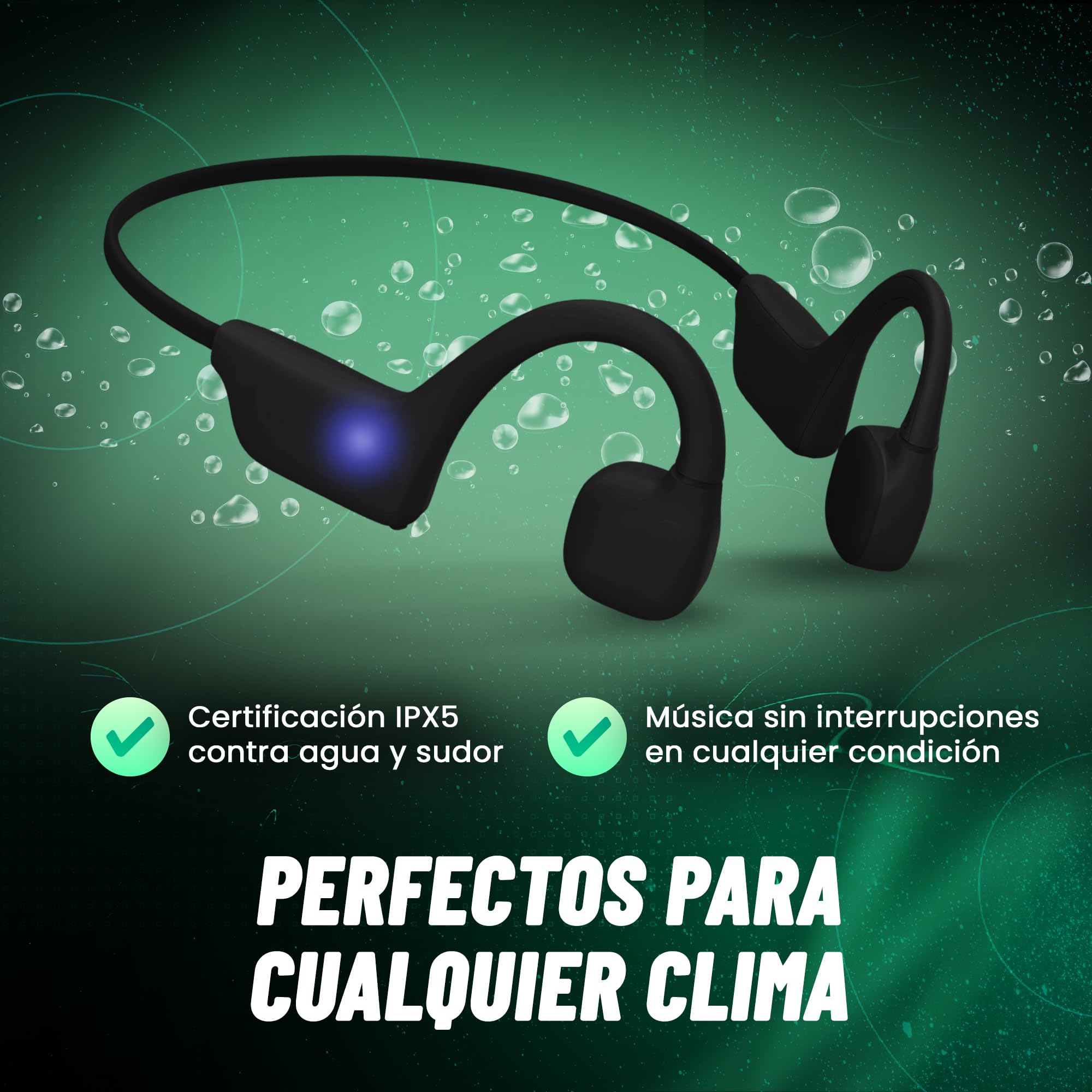 Cuffie A Conduzione Ossea Bennanco Bluetooth 5.3 Open Ear – IPX5, 8h Di Autonomia, Microfono E Controlli Touch - 2