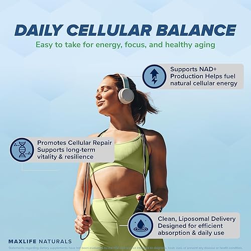 Miniatura 6 de MAXLIFE NATURALS NMNH liposomal 1000mg - Suplemento de apoyo NAD+ - Mononucleótido de dihidronicinamida biodisponible - 120 cápsulas
