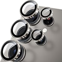 Vista 13 de WSKEN for Samsung Galaxy S24 Ultra Camera Lens Protector, Ultra Thin Scratch Resistant 9H Tempered Glass with Aluminum Metal Circle Camera Screen