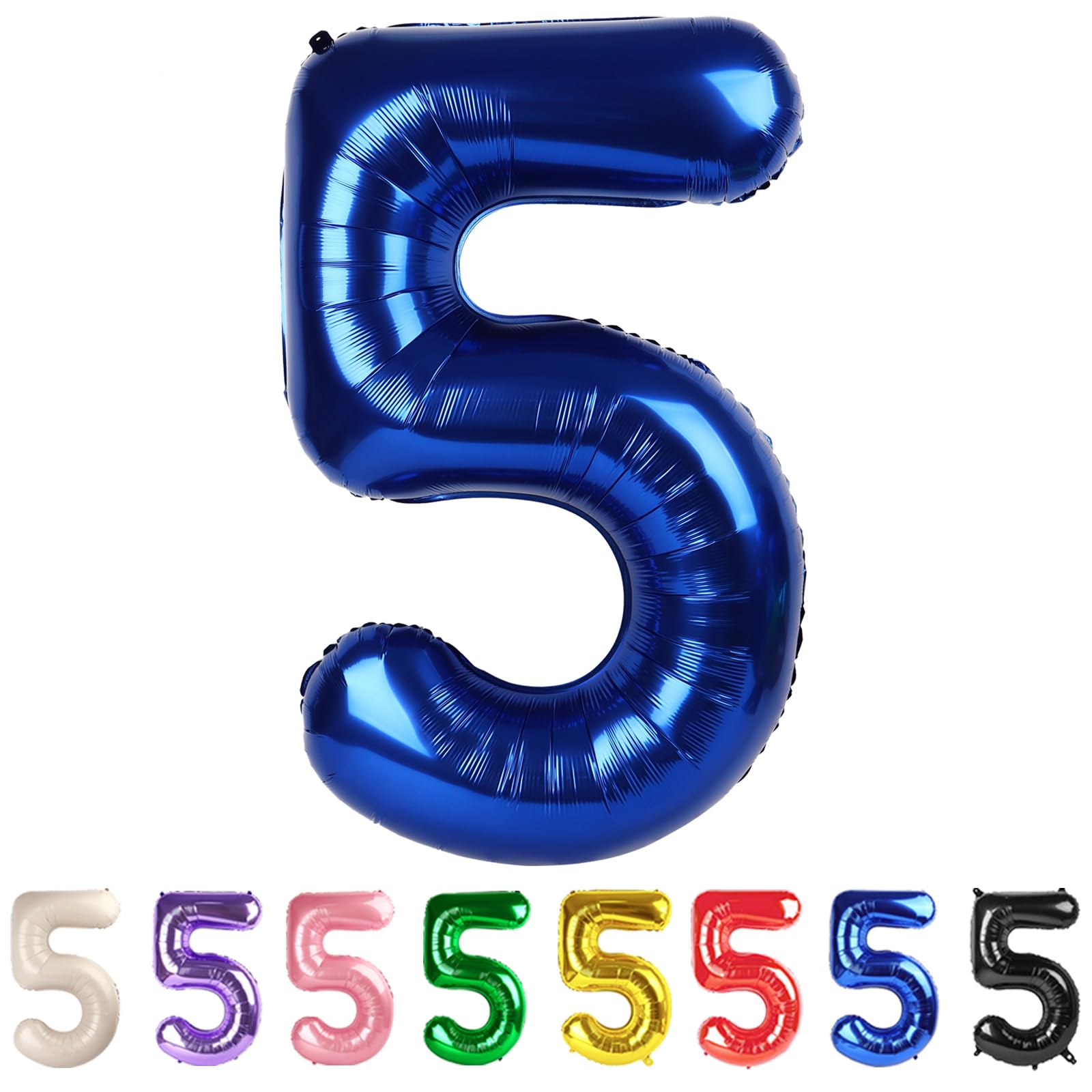 Mluchee Number 5 Balloon 40In Navy Blue Birthday Decorations - decorations | Mubboo