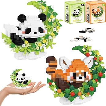 Panda Building Blocks Set of 2 Panda Building Blocks Set Building Set Collectible