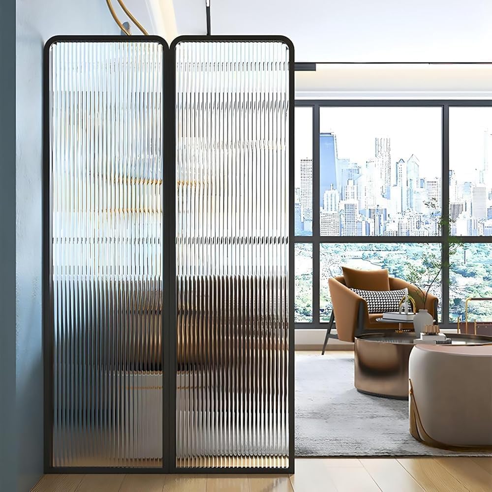 Folding Metal Room Divider, Freestanding Privacy Partition for Effective Space Separation, Stylish and Versatile Home Decor Solution