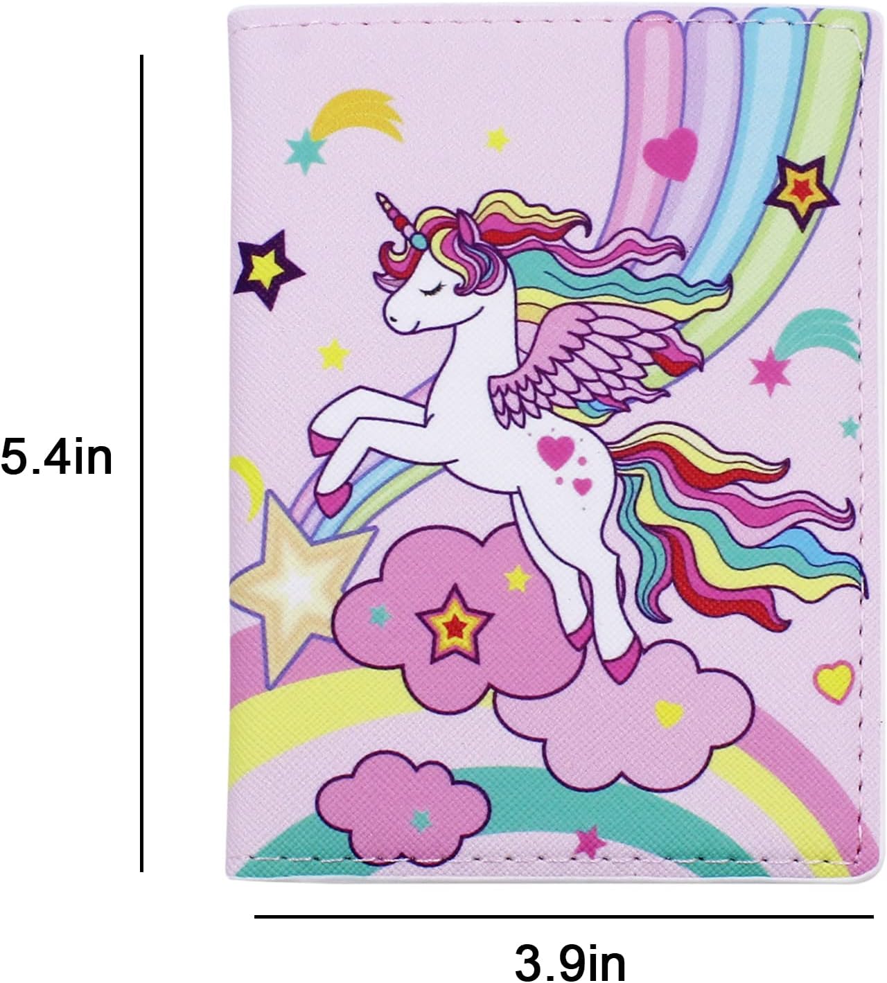 JUMISEE Cute Unicorn Passport Cover PU Leather Passport Holder Slim Travel Wallet Card Case for Women Girls Kids