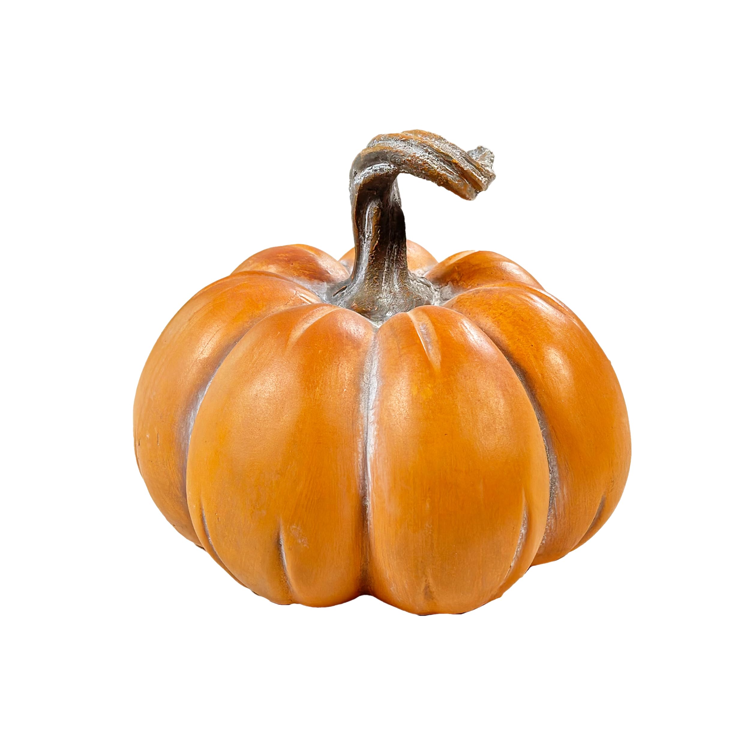 Polyresin Kürbis orange 16 x 14cm - 4 Stück Tisch-Deko Herbst wie echt Pumpkin Halloween Dekofigur