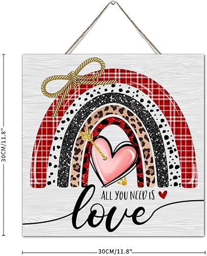 Miniatura 8 de Autravelco Letrero de madera envejecida con diseño de corazón rojo Be Mine en forma de corazón rojo vertical placa de madera 6 x 10 pulgadas Día de