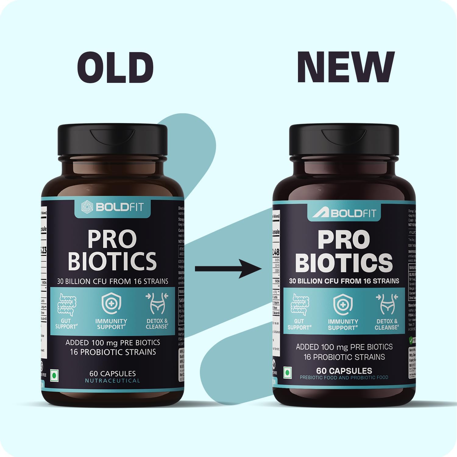 Boldfit Probiotics Gut Health Supplement 30 Billion CFU with 16 Strains & Prebiotics Supports Digestive Health, Immune Function, and Overall Wellness - 60 Vegetarian Capsules for Men & Women. Boldfit Probiotics Gut Health Supplement 30 Billion CFU with 16 Strains & Prebiotics Supports Digestive Health, Immune Function, and Overall Wellness - 60 Vegetarian Capsules for Men & Women.