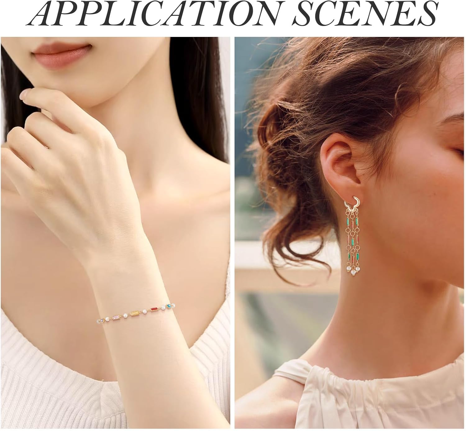 Brass Pave K9 Glass Horse Eye Connector Charms Bulk Rectangle Shiny Link Charm Faceted Crystal Glass Teardrop Pendants Sparkle Dangle Charms for DIY Jewelry Bracelets Necklaces Making - Image 3