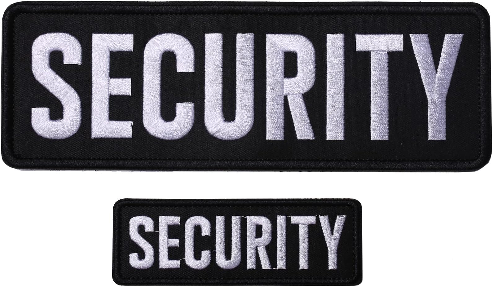 GYGYL 2 Pack Black Security Patch with Hook and Loop, for Police Vest Jacket Back Panel (1Pcs Small and 1Pcs Large )