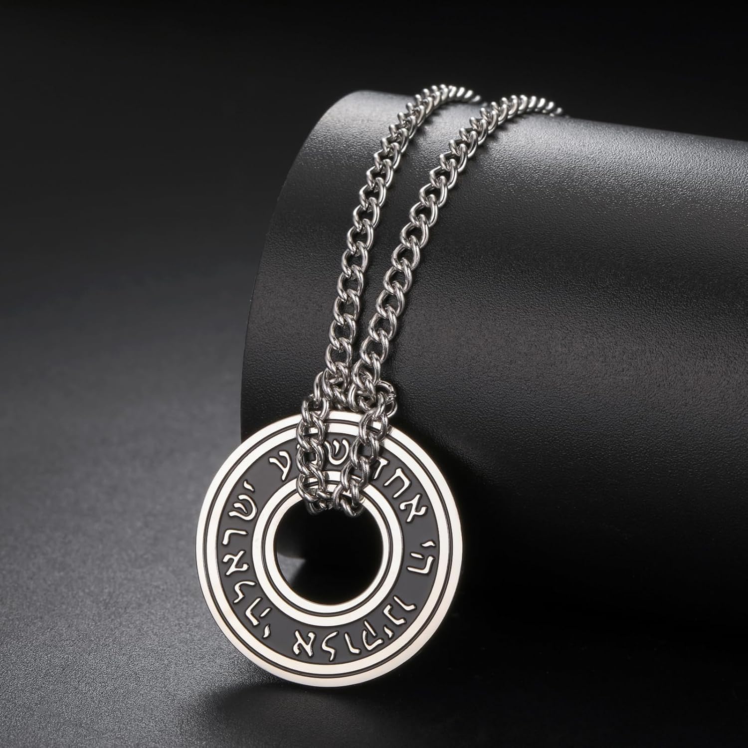 Amaxer Shema Yisrael Adjustable Necklace for Unisex Stainless Steel Hebrew Kabbalah Blessing Jewish Religious Jewelry - Image 4