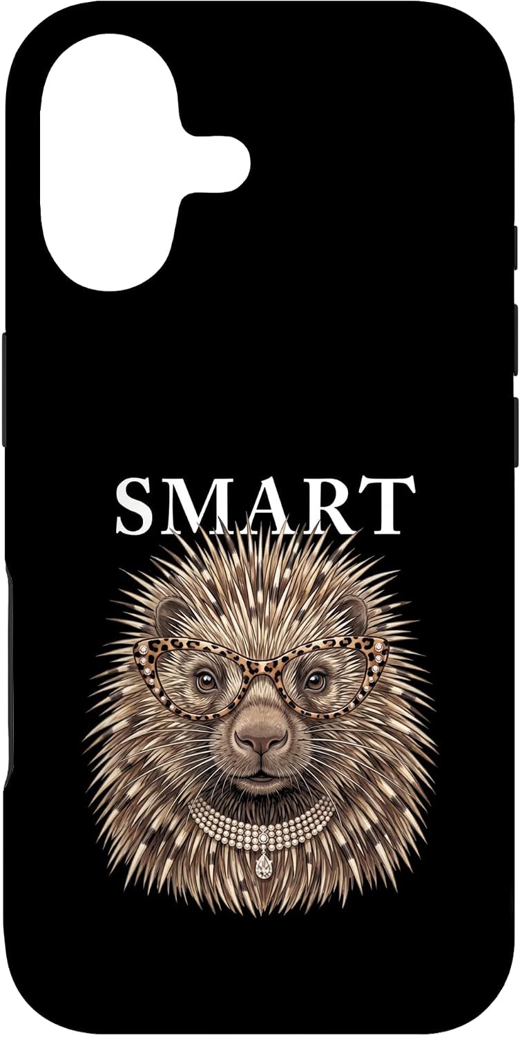 Funny Necklace Leopard Glasses Smart Porcupine Case for iPhone 17