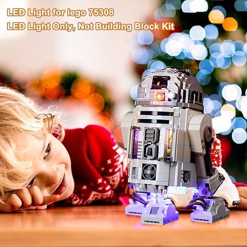 Miniatura 6 de Vaodest Luz LED para Lego R2-D2 75308 modelo, diseño y configuración compatible con el modelo 75308 (solo luz LED, no kit de bloques de construcción)