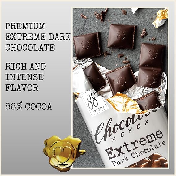 Chocolove Extreme Dark Chocolate Bars | 88% Cocoa | Rich and Intense Flavor | Made with Premium Dark Chocolate | Non-GMO & Gluten-Free, 3.2 oz Bar (12 Pack)