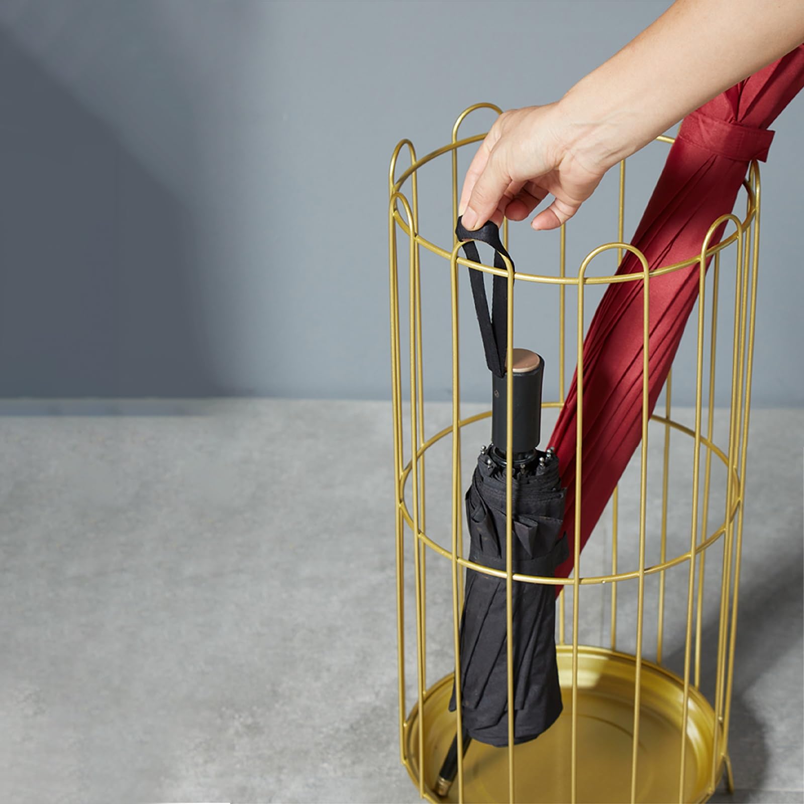 Porte-Canne en métal Noir, Support de Canne Robuste pour la Maison et Le Bureau, Porte-Parapluie, décoration d'entrée élégante, Design en métal Durable, Solution Peu enco