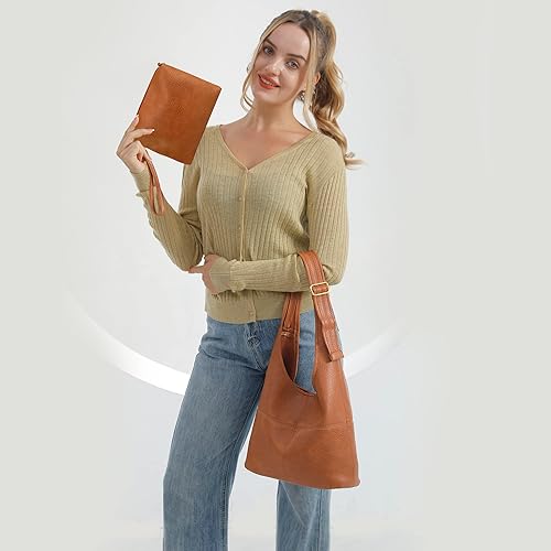 Vista 7 de Montana West - Bolso para mujer tipo hobo, ultra suave, plegable, con monedero