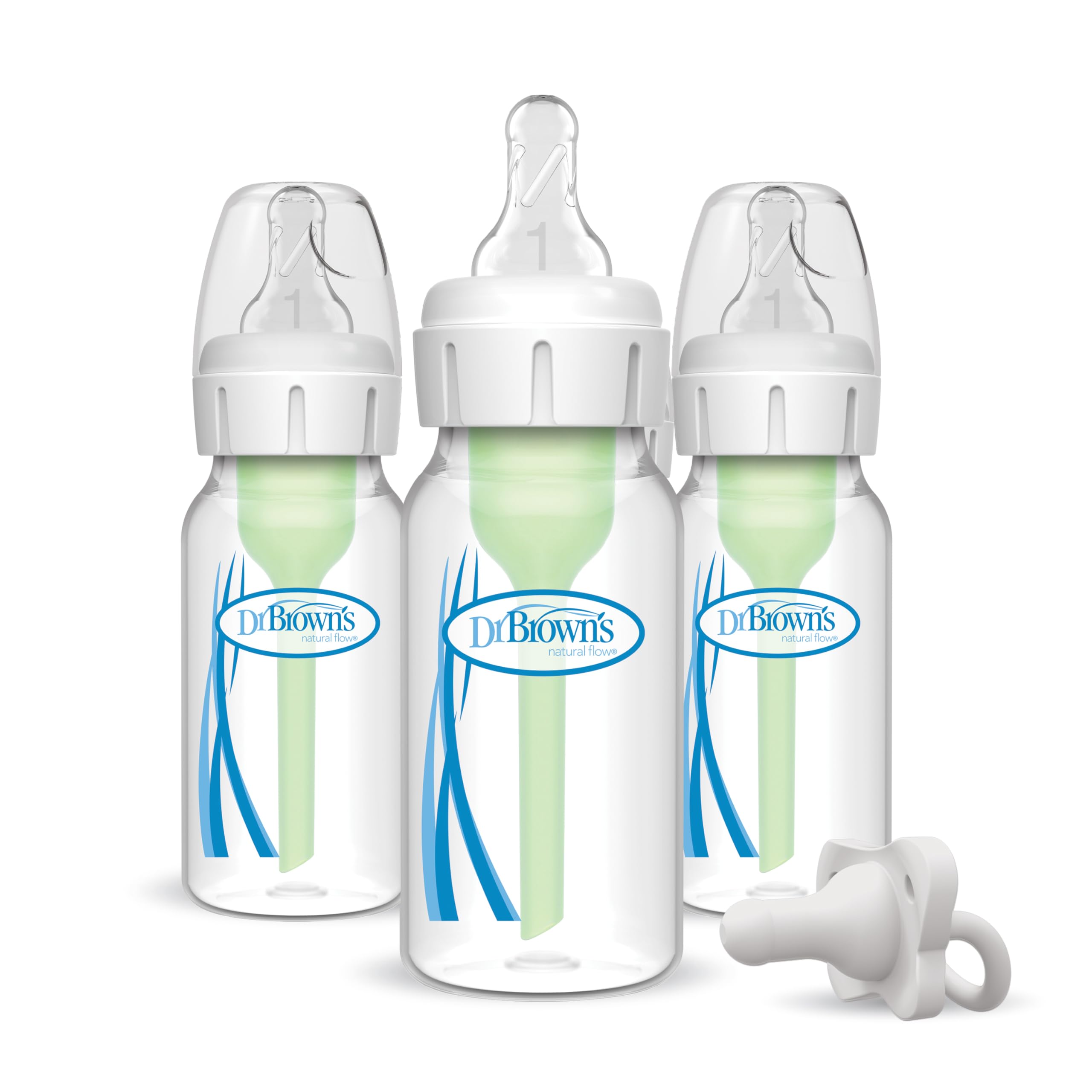 Dr. Brown's Options Plus Narrow Neck 120 ml confezione da 3 e succhietto
