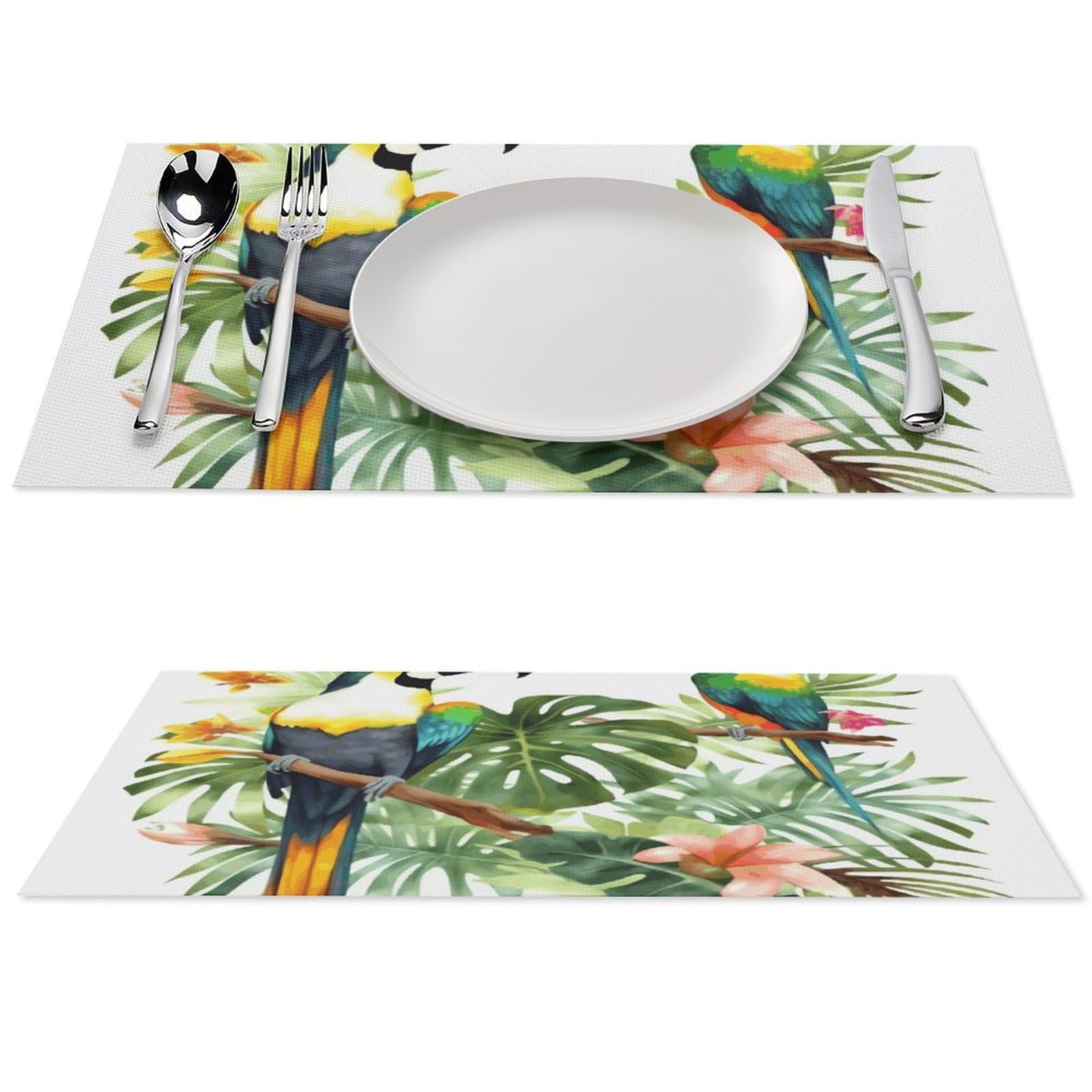 Sets de table Toucans en tissu pour protéger la table de cuisine des taches