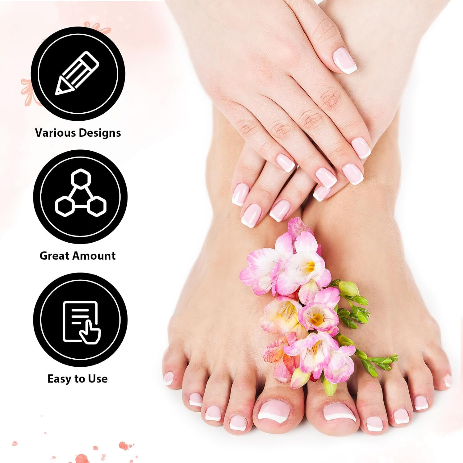 240 Pcs French Tip Stickers 5 Sheets Self Adhesive Nail Art Stencils French Manicure Nail Polish Stickers Set DIY Tools Accessories for Nails Art Design Decorations