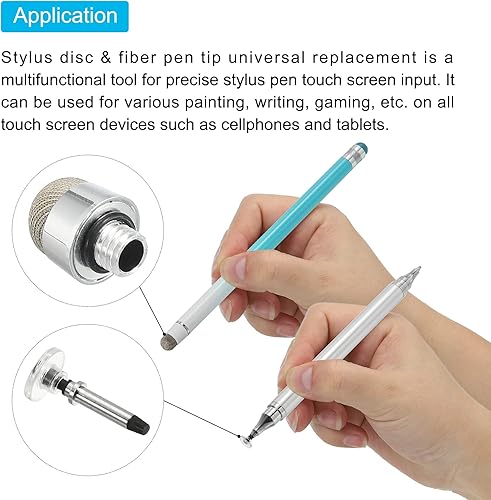 Miniatura 4 de MECCANIXITY 9 unids 0.276 in0.315 in Stylus Pen Disco de Fibra Fina Puntas Universal Reemplazo de Alta Precisión para Stylus Pen Capacitiva