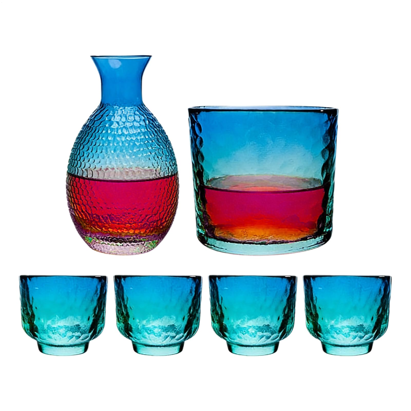 Generico Set di Sake Giapponese Caraffa in Resistente al Calore | Kit Per Bottiglia Di Sake Per Il Servizio Di Liquori Per Vodka, Birra, Bevande, Feste, Raduni, Home Bar, Ristorante