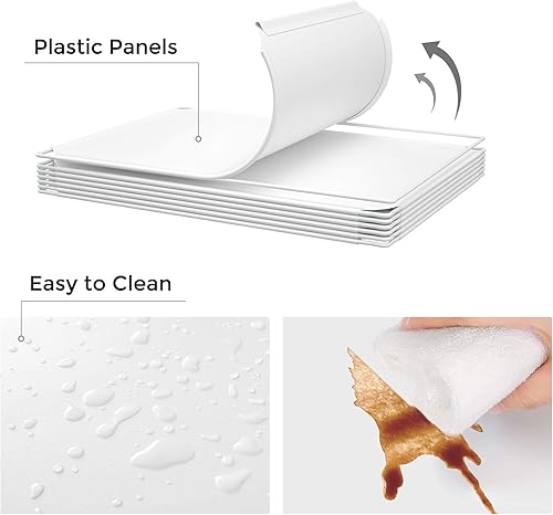 Miniatura 6 de SONGMICS Zapatero para niños con puertas, organizador de almacenamiento apilable de 6 ranuras, armario de plástico, juguetes, libros, ropa, 12.2 x