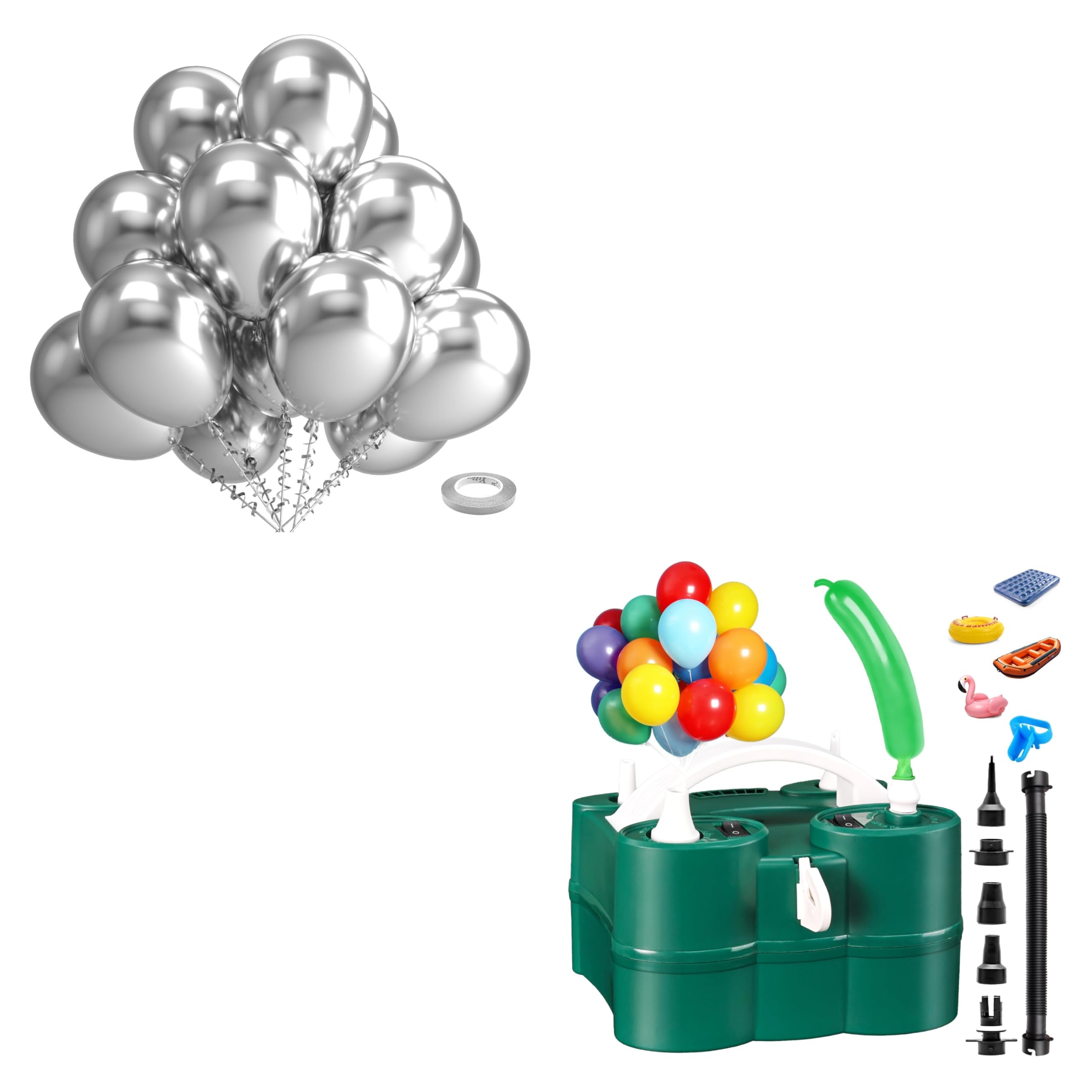 Silver Balloons and Electric Balloon Pump
