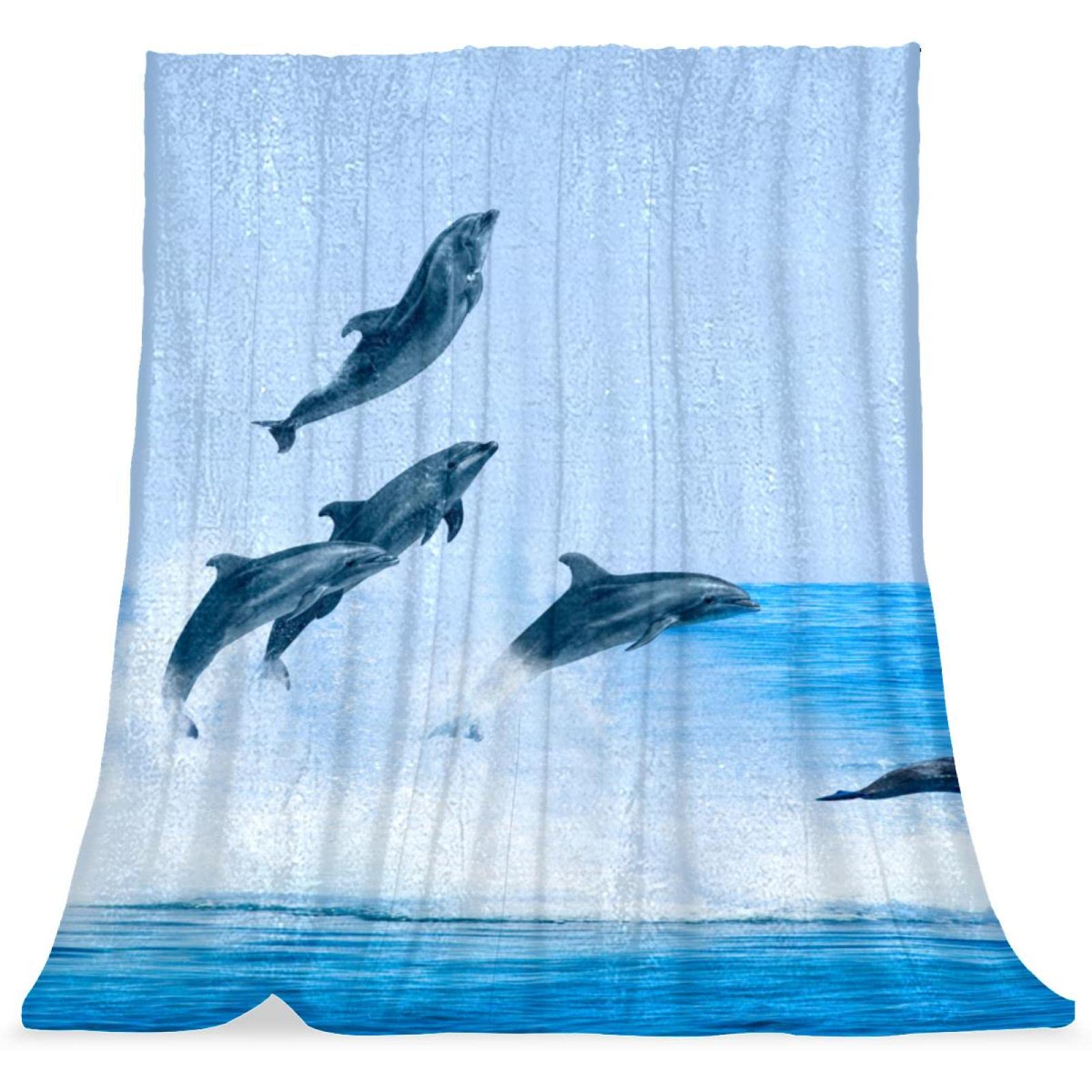 Couverture de lit dauphin moelleuse pour cadeau anniversaire enfant