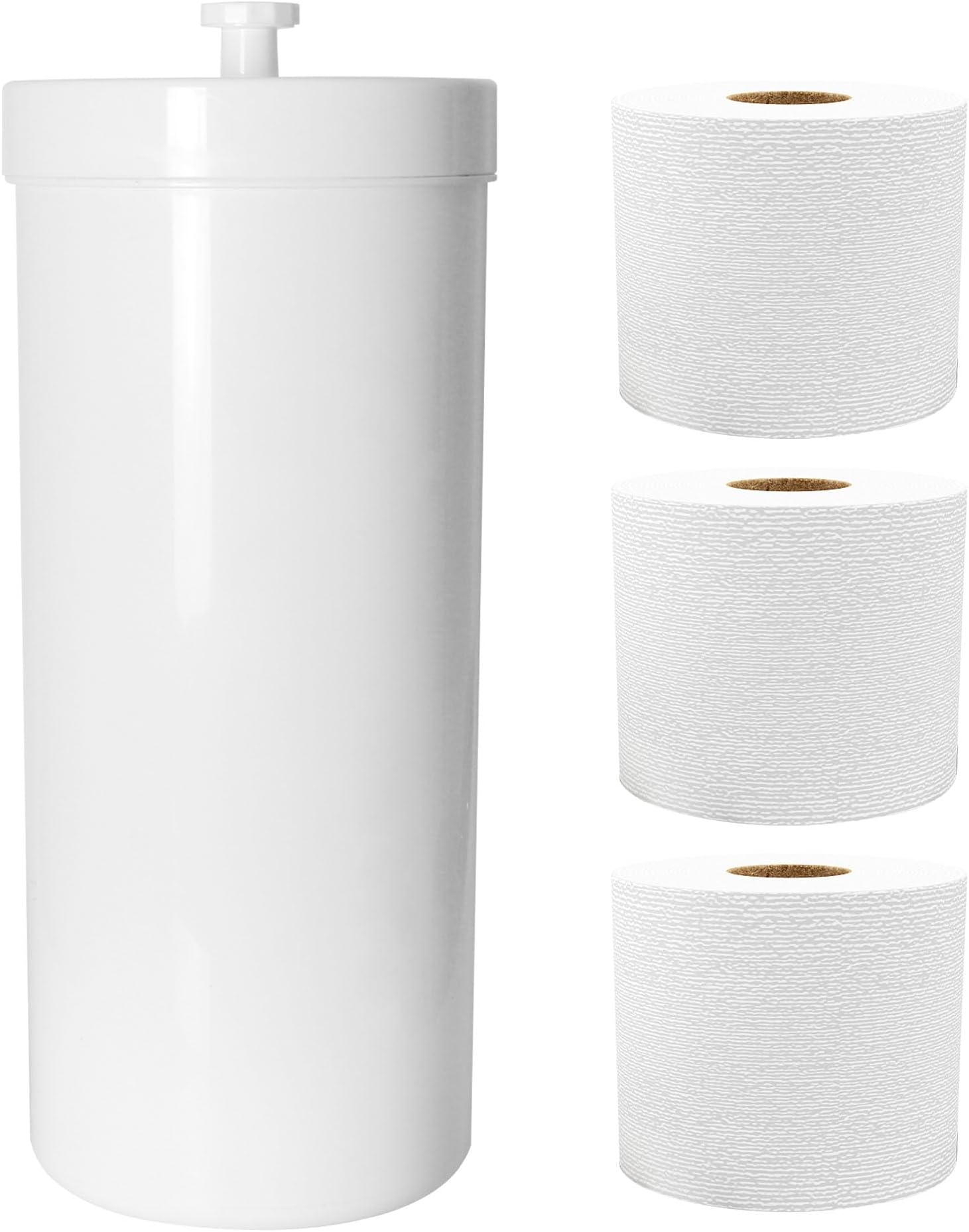 iDesign Kent Toilet Roll Storage Free Standing, Practical Plastic Toilet Paper Holder, Easy ...