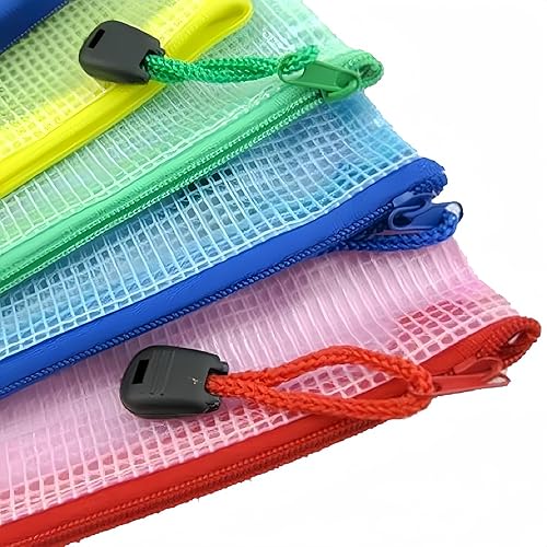 Miniatura 7 de Boxonly Carteras de plástico A5 con cierre de cremallera, de malla, para documentos, carpetas de documentos, bolsillos de plástico, con cremallera,