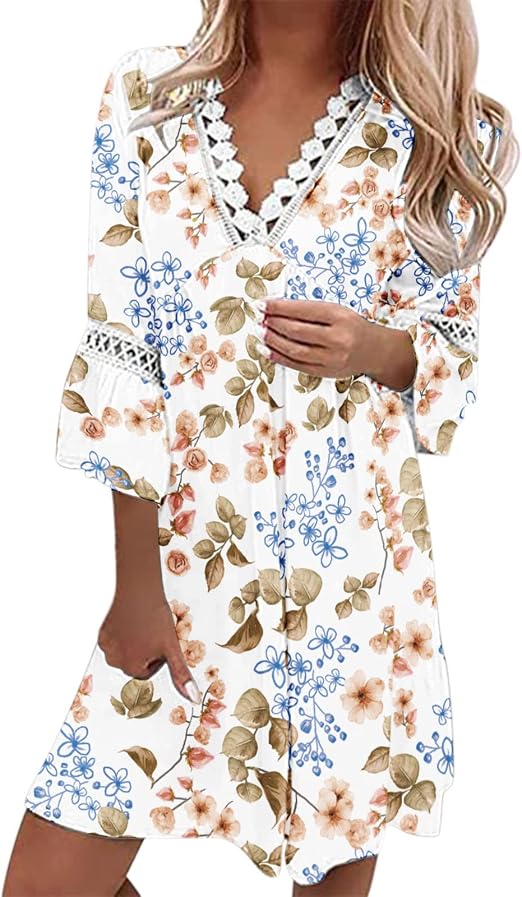 bohemian mini dress with sleeves