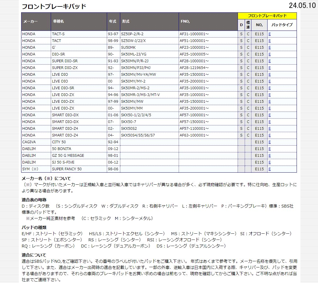 Amazon | キタコ(KITACO) SBS ブレーキパッド 安くて長持ち&厚さに