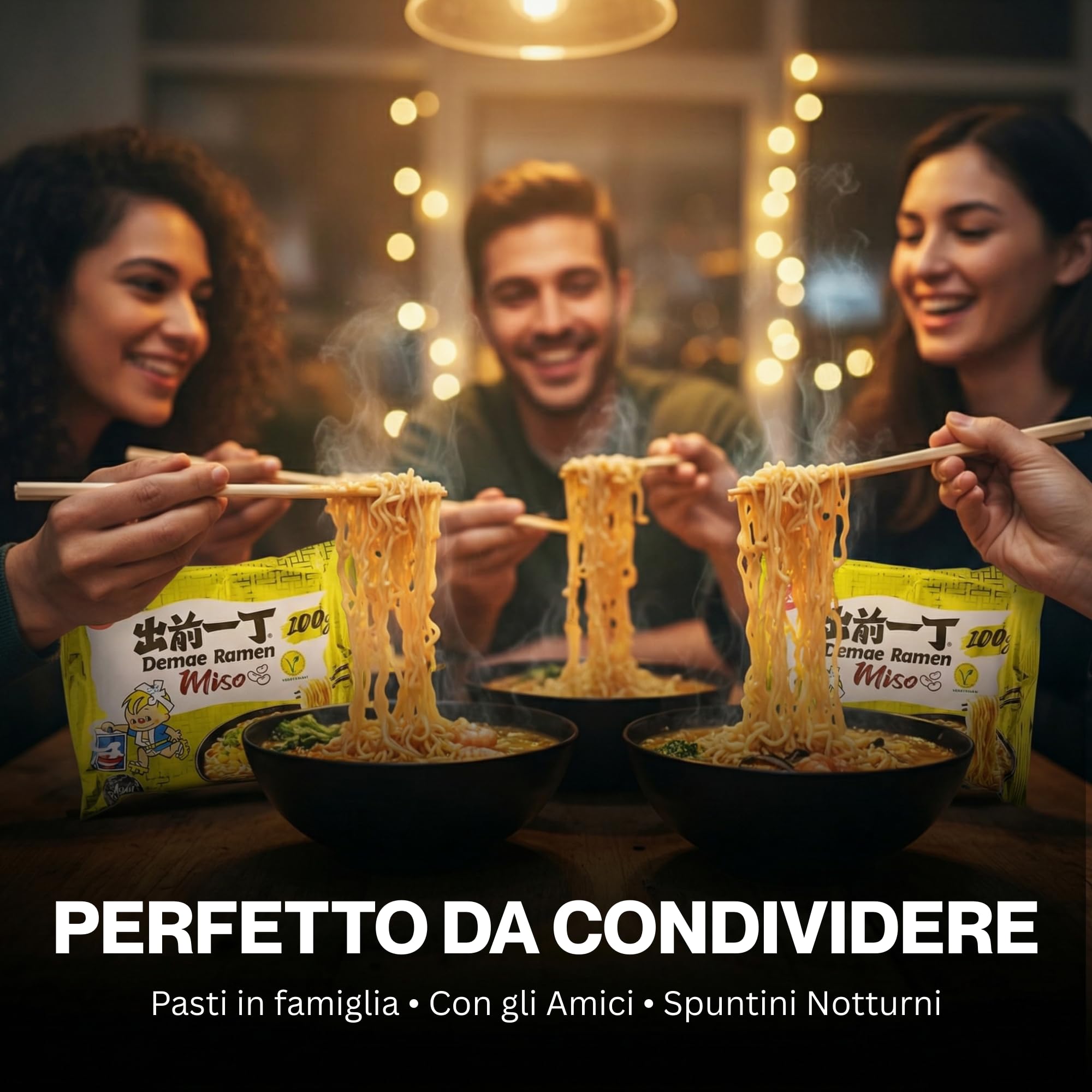 HU TASTE - Kit Ramen Giapponese: x10 Pacchi (Pollo, Miso, Frutti di mare, Sesamo, Salsa di soia)