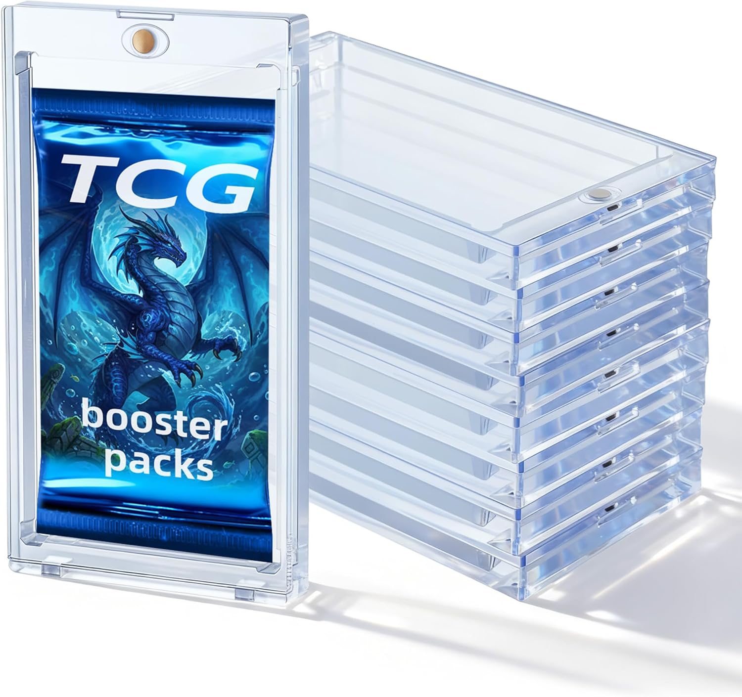 Wigearss 10-Pack Magnetic Booster Pack Case, Acrylic TCG Protector
