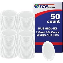 Custom Shop Paint Mixing Cup Lids Only Box of 50 2 Quart Size - Exclusively Fits Custom Shop/TCP Global Cups, 64 Ounce Size - Auto Paint Cup Lids for Acrylic Paints & Epoxy Resin Containers