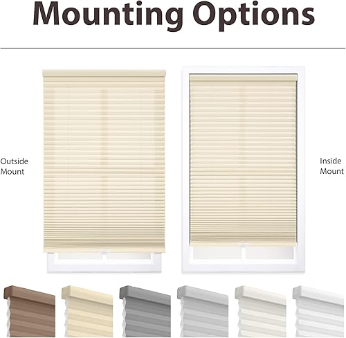 Miniatura 3 de DEZ FURNISHINGS Persiana celular inalámbrica con filtro de luz de 1.5 pulgadas, 36 pulgadas de ancho x 48 pulgadas de alto, alabastro