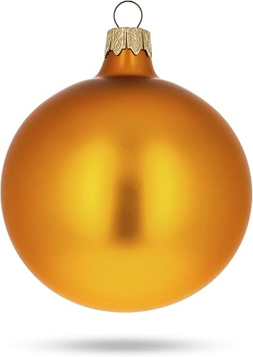 Miniatura 3 de Juego de 6 bolas de cristal dorado mate adornos de Navidad de 3.25 pulgadas