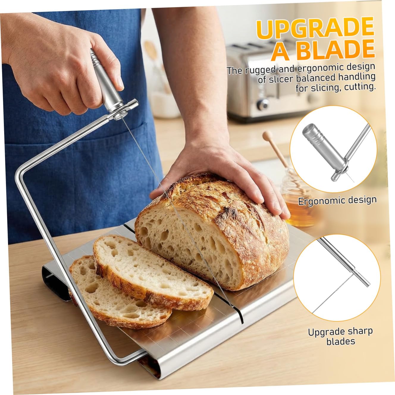 VICASKY 5 Stück Edelstahl Käsehobel Käseschneider mit Ergonomischem Griff Leichter Butter und Blockkäse Praktischer Hand Käseschneider für Präzises Schneiden und Einfache Reinigung