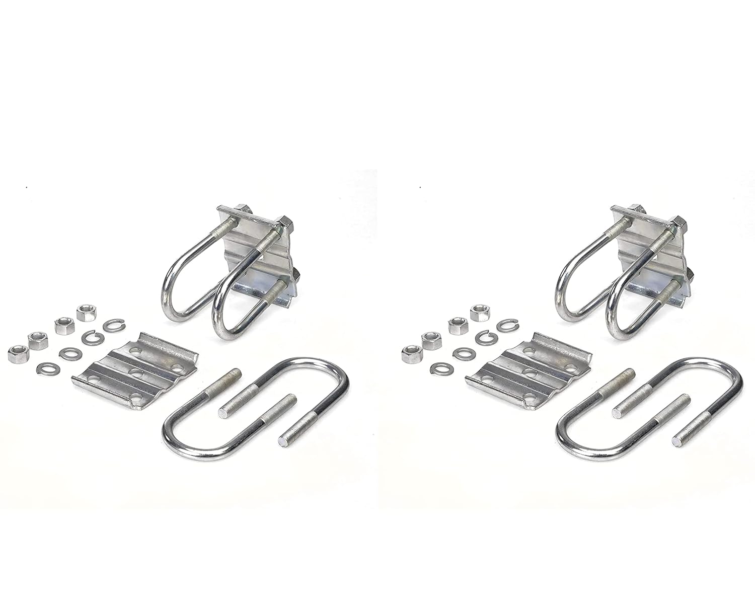 2 Pack Heavy-Duty Trailer U-Bolt Kit for 3,500 lb Axles – Precision Zinc-Plated Alloy Steel (2-3/8” Round Axle, Grade 1018)