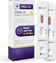 WELLlife COVID-19 Antigen Home Test, Covid Test 2 Pack, Results in 10 Mins | OTC Non-Invasive Nasal Swab Test, Suitable for Aged 2 and Up, Ideal for Family, School, Workplace and Travel Screening