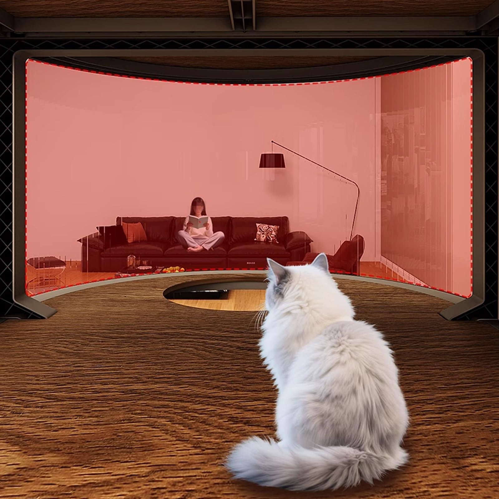 Gabbia Trasparente per Gatti con Lettiera Recinto da Interno Panoramico, Casa Spaziosa per 1–2 Gatti, Facile da Montare e Pulire, Design Espandibile(Black,93 x 63 x 52 cm)