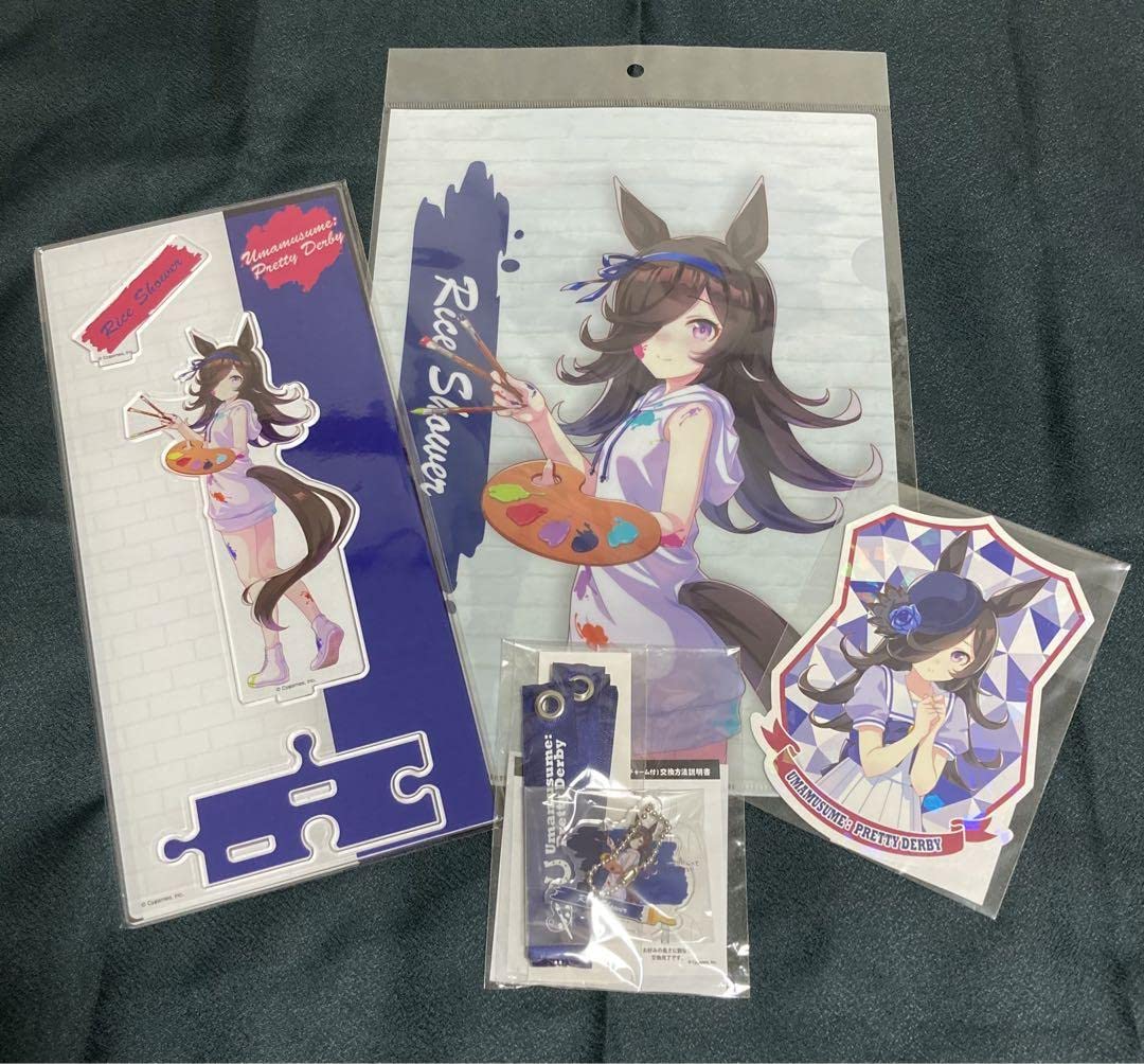 ウマ娘 秋葉原アトレ コスチュームアクリルキーホルダー ライスシャワー ウマ娘 キャラポップストア 秋葉原アトレ ライスシャワー 4点セット